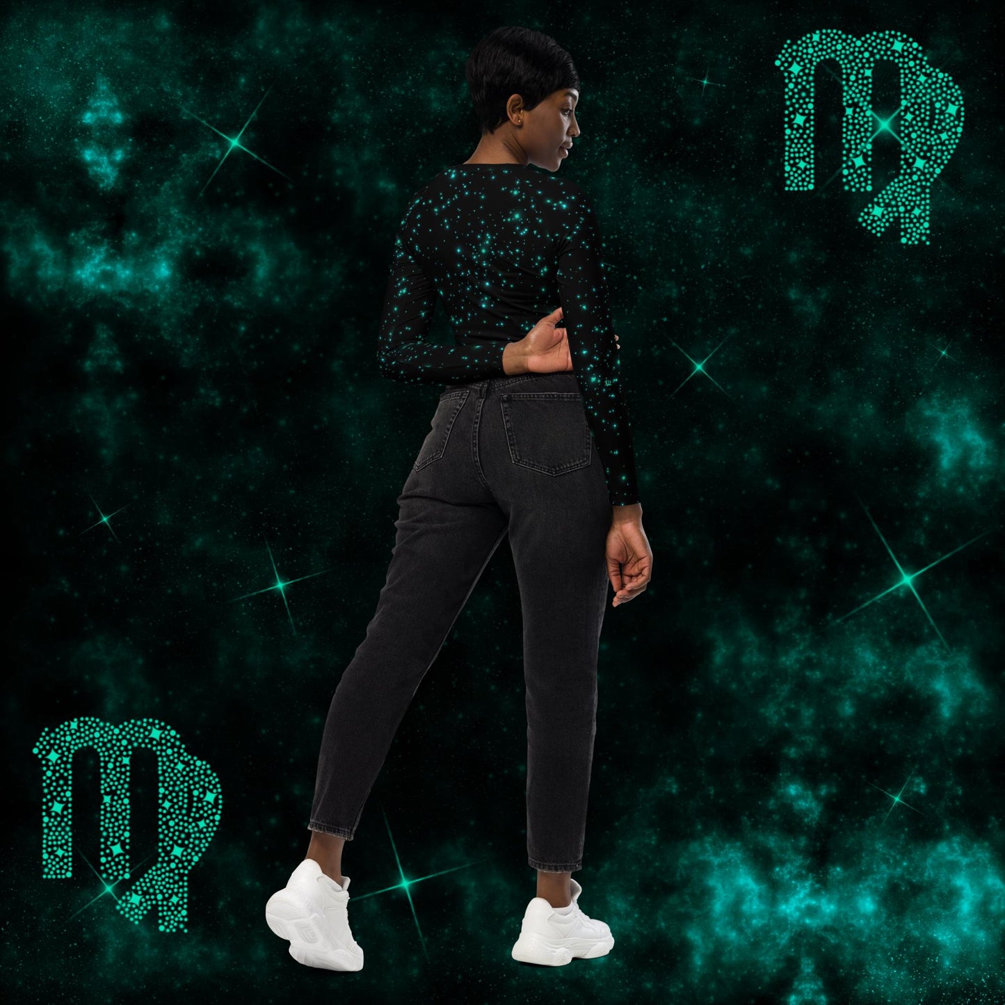 Zodiac Girl Vivacious Virgo Recycled long-sleeve crop top