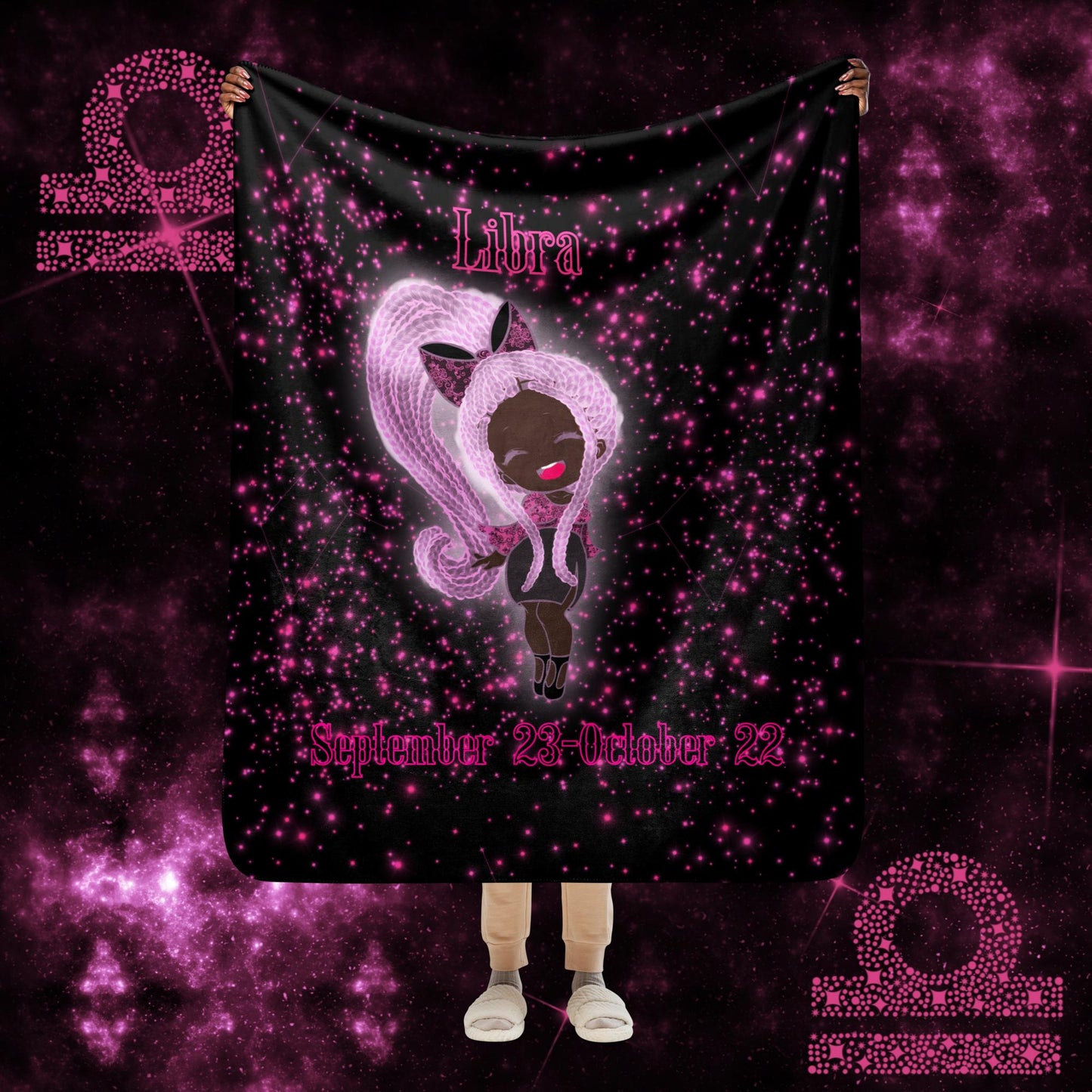 Zodiac Girl  Lovely Libra Sherpa blanket