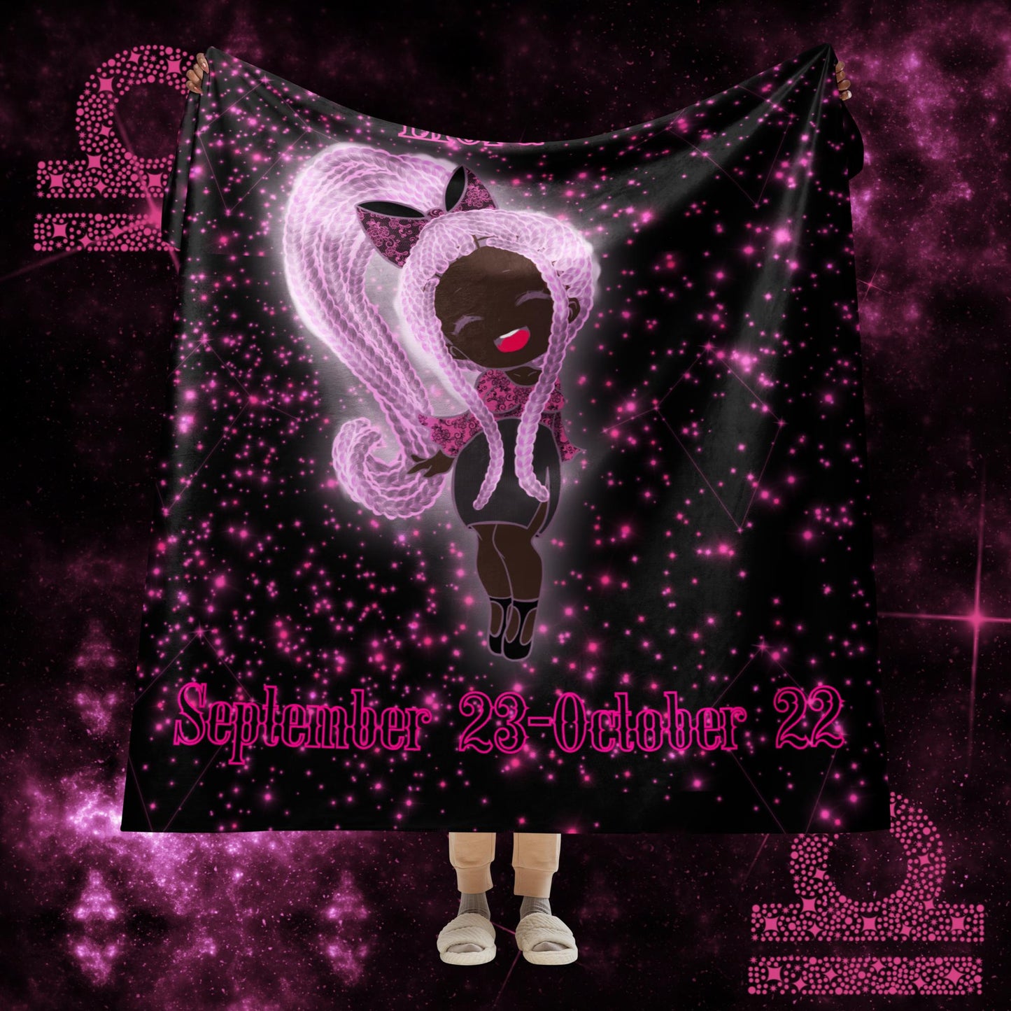 Zodiac Girl  Lovely Libra Sherpa blanket