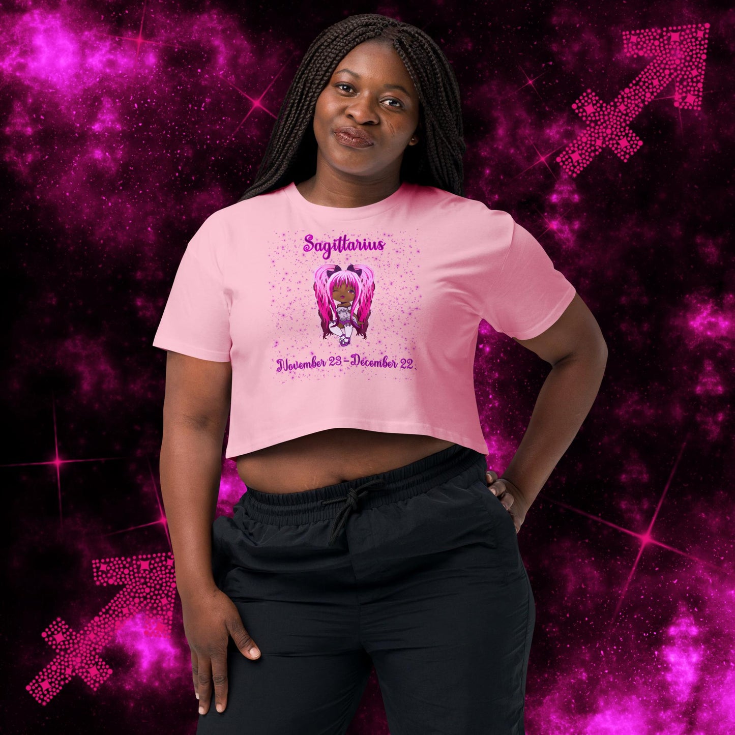 Zodiac Girl Sassy Sagittarius Women’s crop top