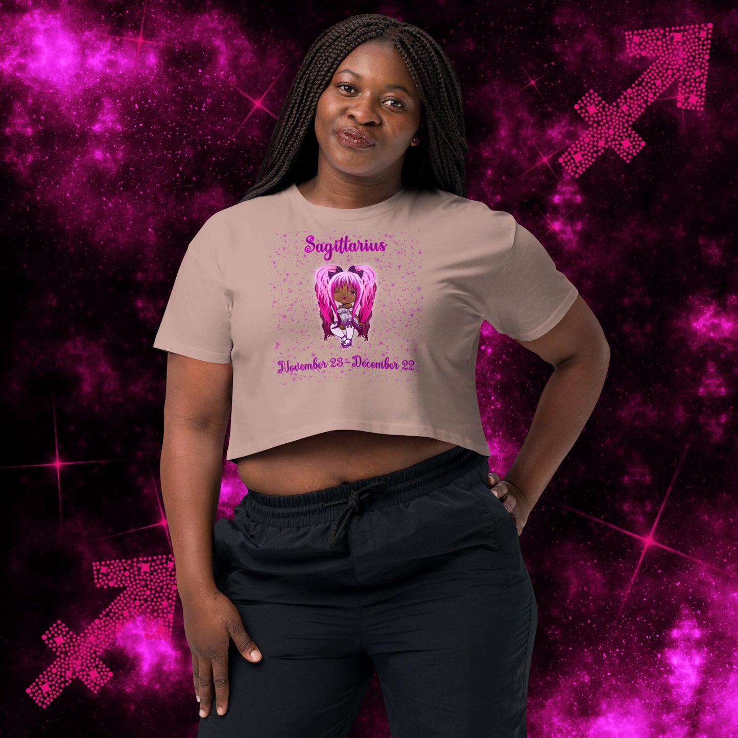 Zodiac Girl Sassy Sagittarius Women’s crop top