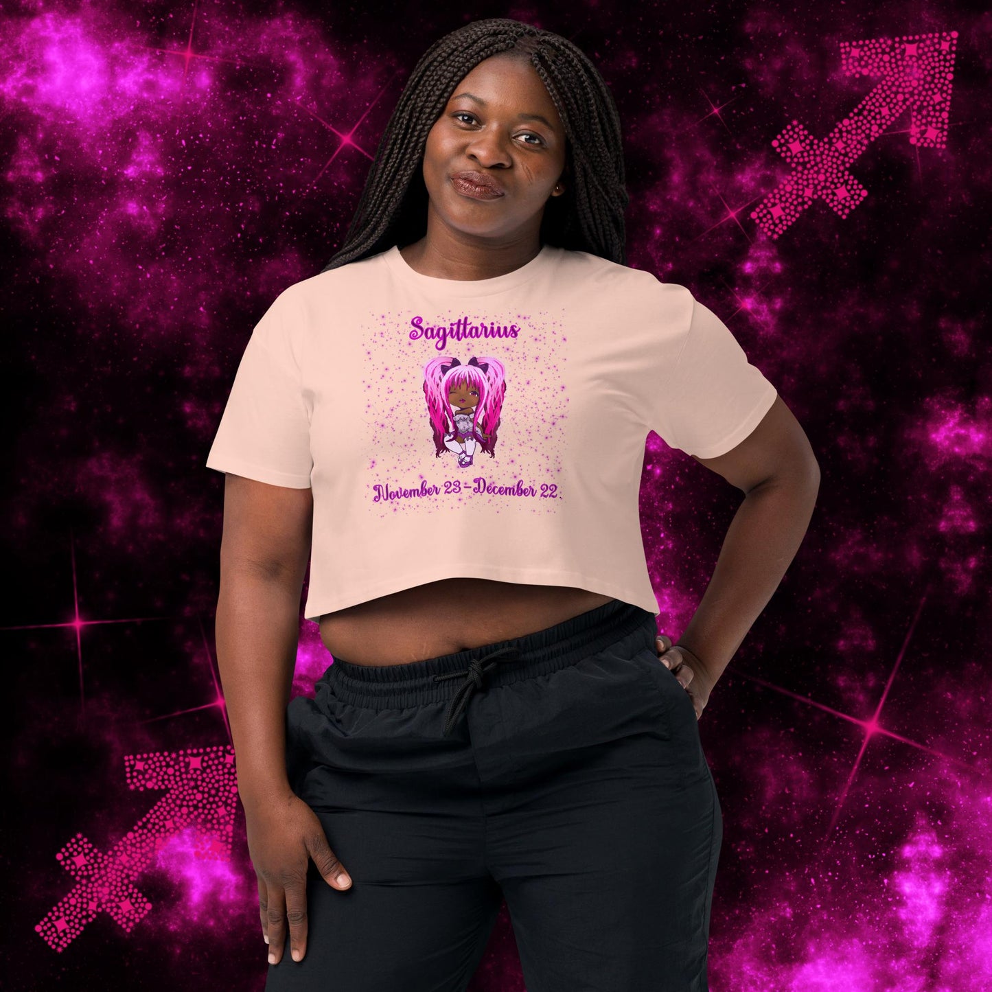 Zodiac Girl Sassy Sagittarius Women’s crop top