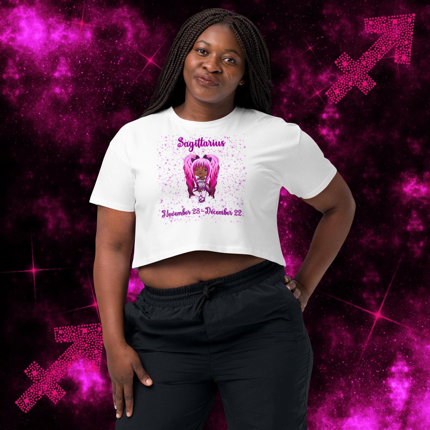 Zodiac Girl Sassy Sagittarius Women’s crop top